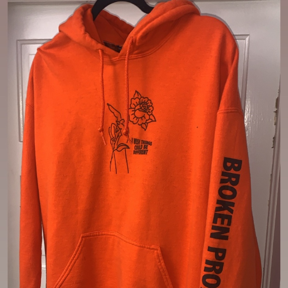 broken promises orange hoodie